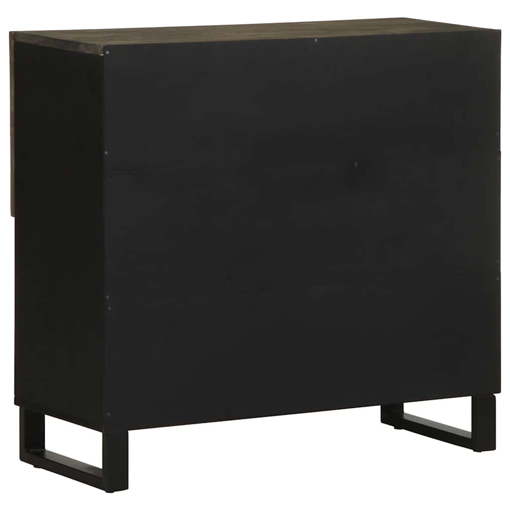 Sideboard Black 80x33x75 cm Solid Wood Mango