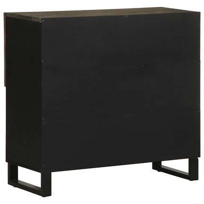 Sideboard Black 80x33x75 cm Solid Wood Mango