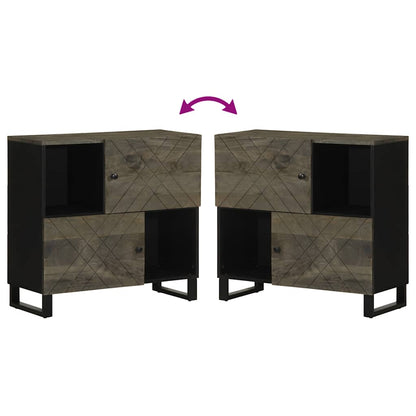Sideboard Black 80x33x75 cm Solid Wood Mango