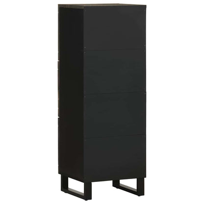 Highboard Black 40x33x110 cm Solid Wood Mango