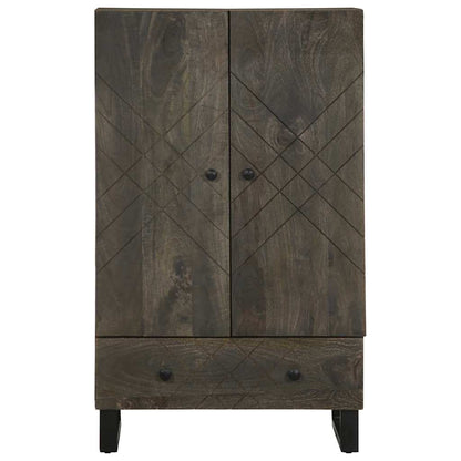 Highboard Black 60x33x100 cm Solid Wood Mango