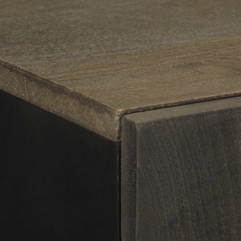 Highboard Black 60x33x100 cm Solid Wood Mango