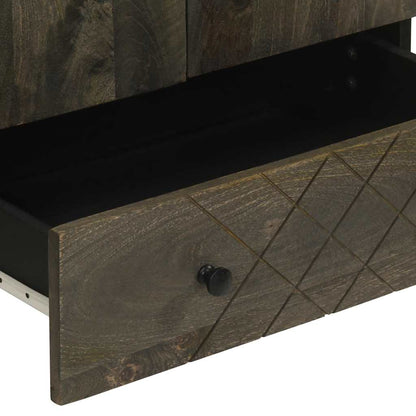 Highboard Black 60x33x100 cm Solid Wood Mango