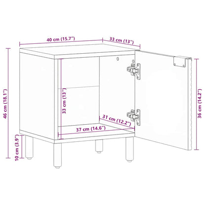 Bedside Cabinets 2 pcs Brown 40x33x46 cm Solid Wood Mango