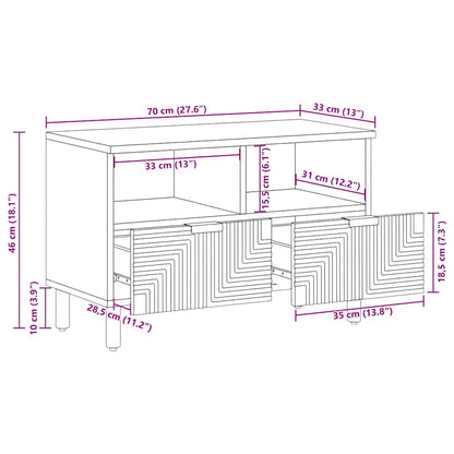 TV Cabinet Brown 70x33x46 cm Solid Wood Mango