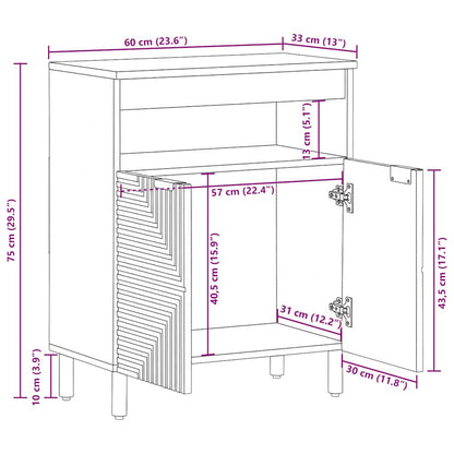 Sideboard Brown 60x33x75 cm Solid Wood Mango