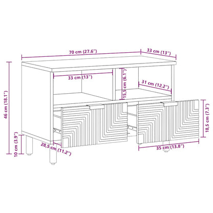 TV Cabinet 70x33x46 cm Solid Wood Acacia