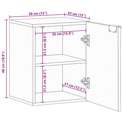 Bathroom Hanging Cabinet Brown 38 x 33 x 48 cm Solid Mango Wood