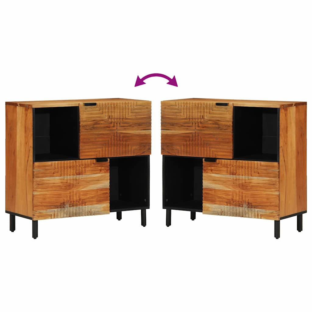 Sideboard with Shelf Brown 80 x 33 x 75 cm Solid Mango Wood