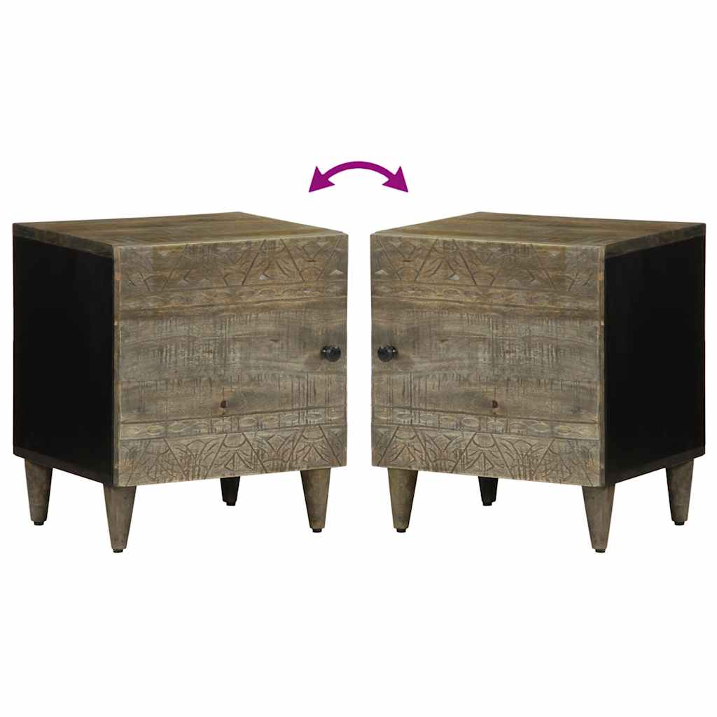 Bedside Cabinet Light Grey 40x33x46 cm Solid Wood Mango