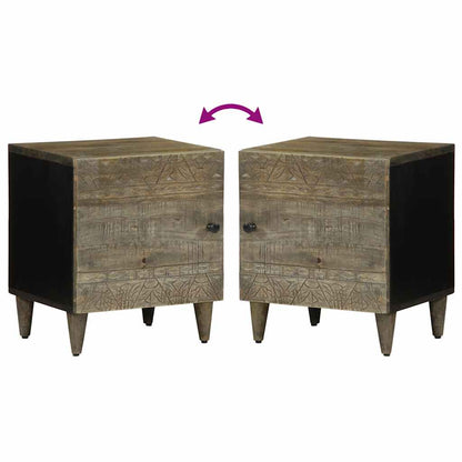 Bedside Cabinet Light Grey 40x33x46 cm Solid Wood Mango