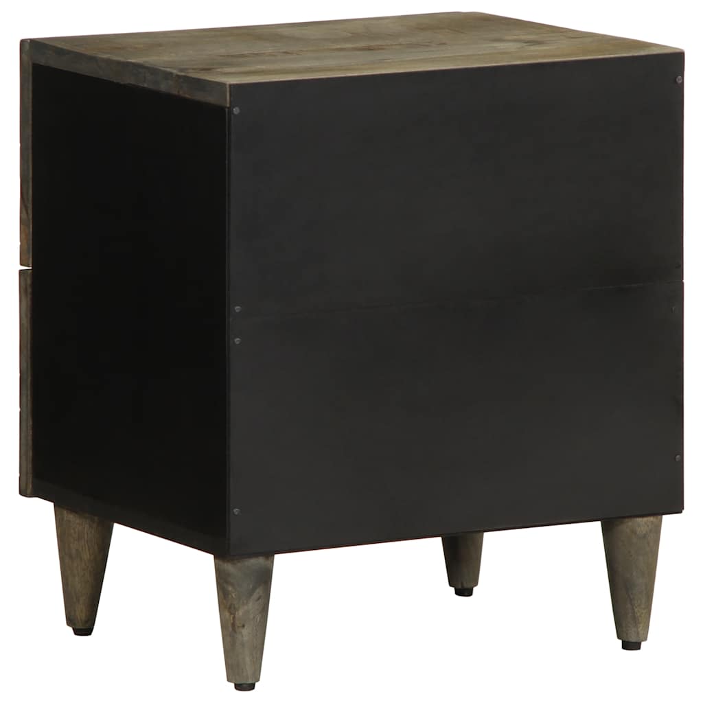 Bedside Cabinets 2 pcs Light Grey 40x33x46 cm Solid Wood Mango
