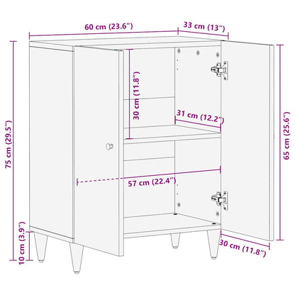 Sideboard Light Grey 60x33.5x75 cm Solid Wood Mango