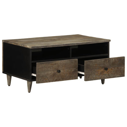 Coffee Table Light Grey 80x54x40 cm Solid Wood Mango