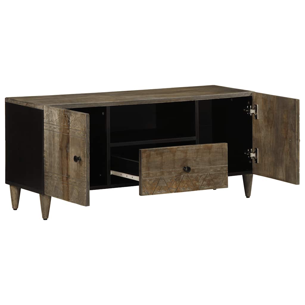 TV Cabinet Light Grey 105x33.5x46 cm Solid Wood Mango