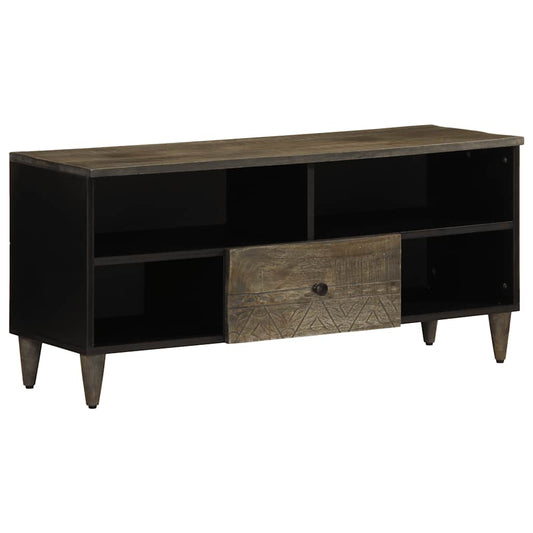 TV Cabinet Black 100x33x46 cm Solid Wood Mango