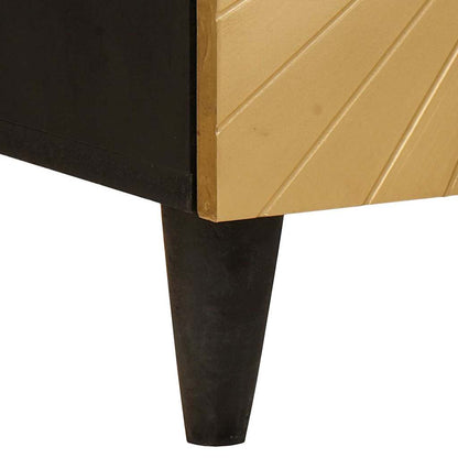 Bedside Cabinet Black and Gold 40 x 33 x 46 cm Engineered Wood