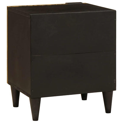 Bedside Cabinet Black and Gold 40 x 33 x 46 cm Engineered Wood