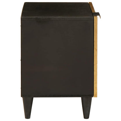 Bedside Cabinet Black and Gold 40 x 33 x 46 cm Engineered Wood