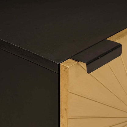 Bedside Cabinet 2 pcs Black and Gold 40 x 33 x 46 cm
