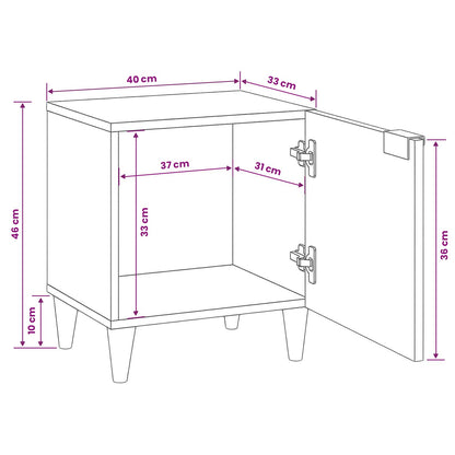 Bedside Cabinet 2 pcs Black and Gold 40 x 33 x 46 cm