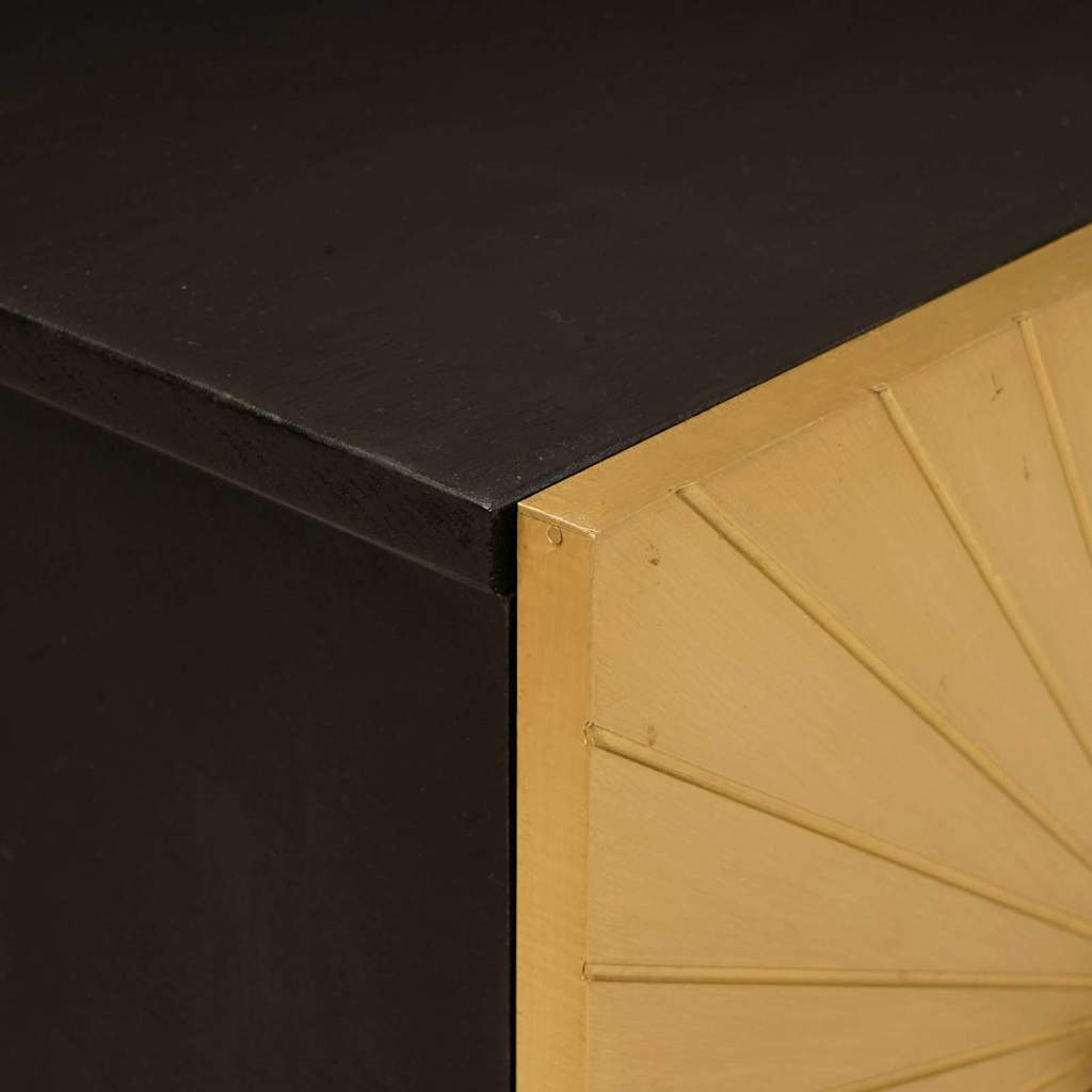 Bedside Cabinet Black and Gold 40 x 33 x 46 cm Engineered Wood