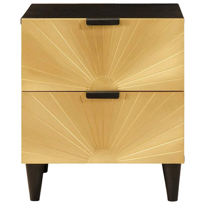 Bedside Cabinet Black and Gold 40 x 33 x 46 cm Engineered Wood