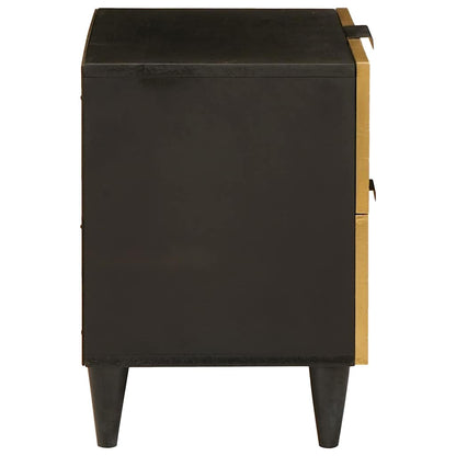 Bedside Cabinet Black and Gold 40 x 33 x 46 cm Engineered Wood