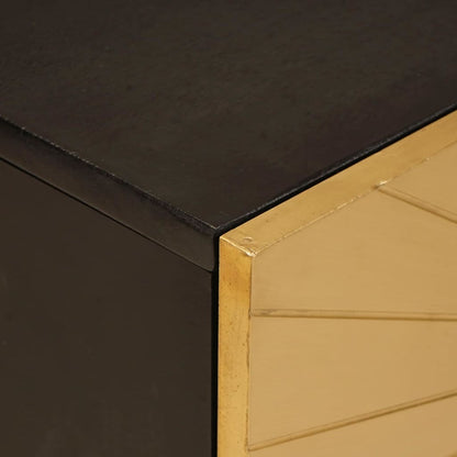 TV Cabinet Black and Gold 105 x 33 x 46 cm Engineered Wood