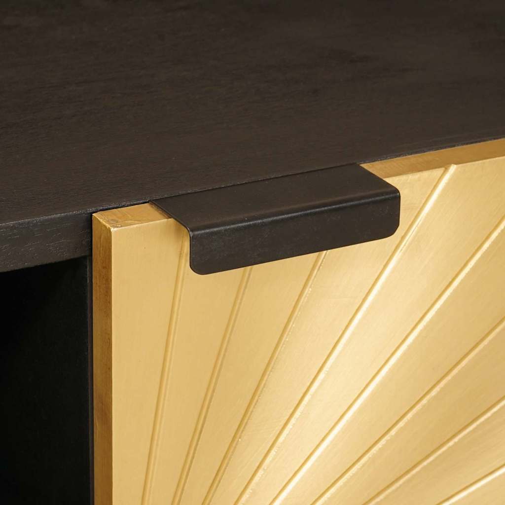 TV Cabinet Black and Gold 105 x 33 x 46 cm Engineered Wood