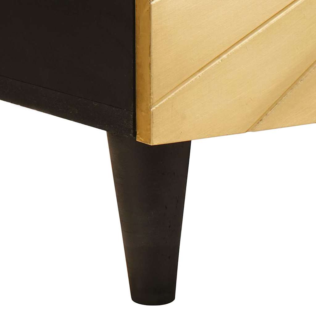 TV Cabinet Black and Gold 105 x 33 x 46 cm Engineered Wood
