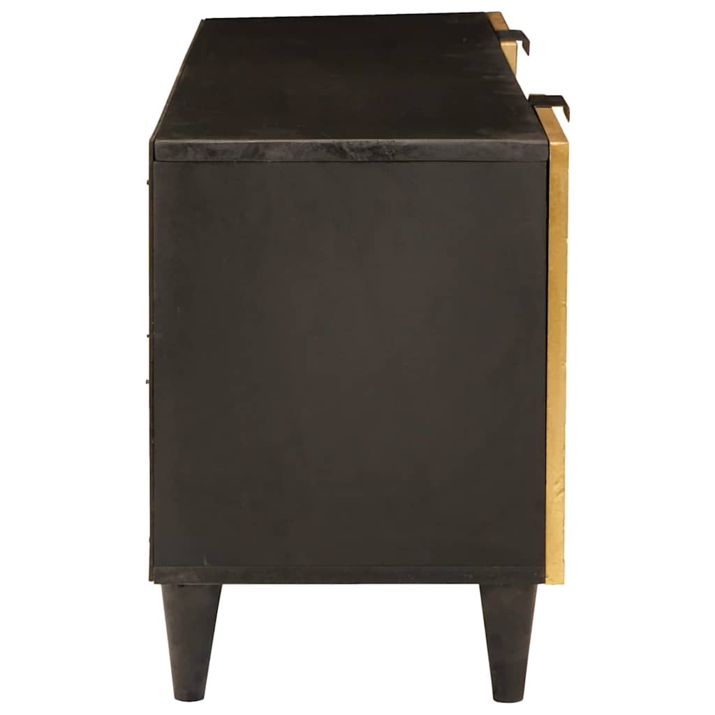 TV Cabinet Black and Gold 105 x 33 x 46 cm Engineered wood