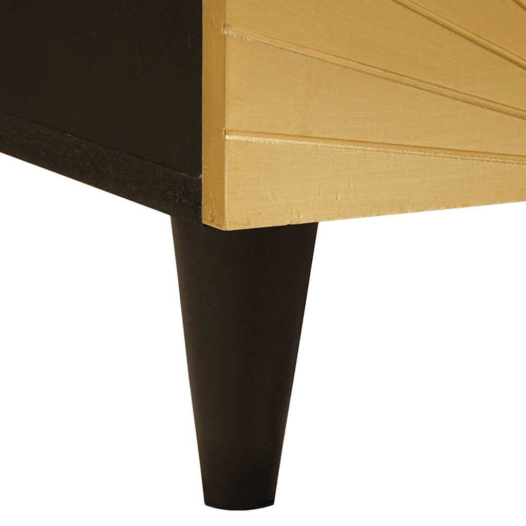 TV Cabinet Black and Gold 70 x 33 x 46 cm Engineered Wood