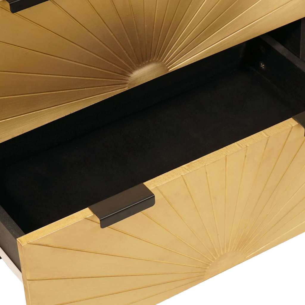 Sideboard Black and Gold 60 x 33 x 75 cm Solid Mango Wood