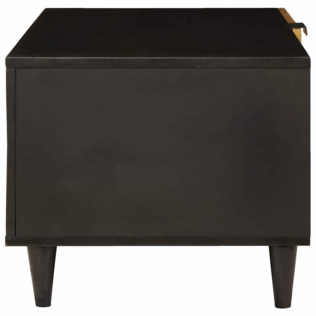 Coffee Table Black and Gold 80 x 50 x 40 cm Engineered Wood
