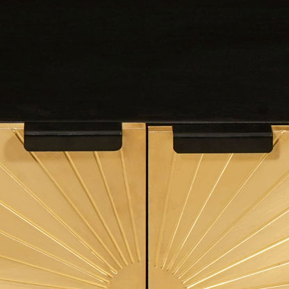 Coffee Table Black and Gold 80 x 50 x 40 cm Engineered Wood