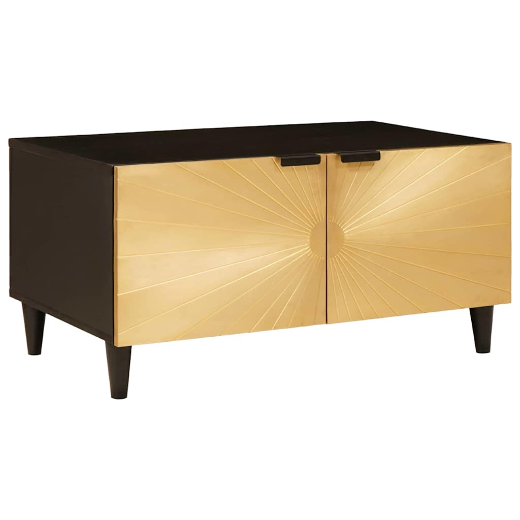 Coffee Table Black and Gold 80 x 50 x 40 cm Engineered Wood