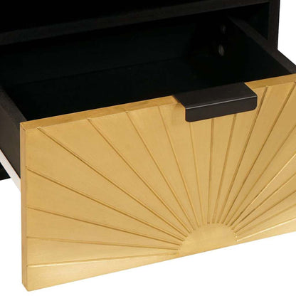 Bedside Cabinet 2 pcs Black and Gold 40 x 33 x 46 cm