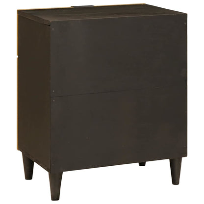 Bedside Table Black and Gold 50 x 33 x 60 cm Engineered Wood