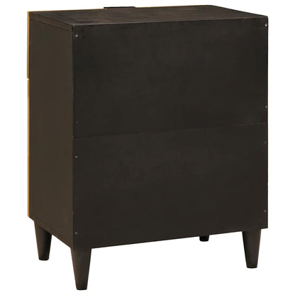 Bedside Table Black and Gold 50 x 33 x 60 cm Engineered Wood