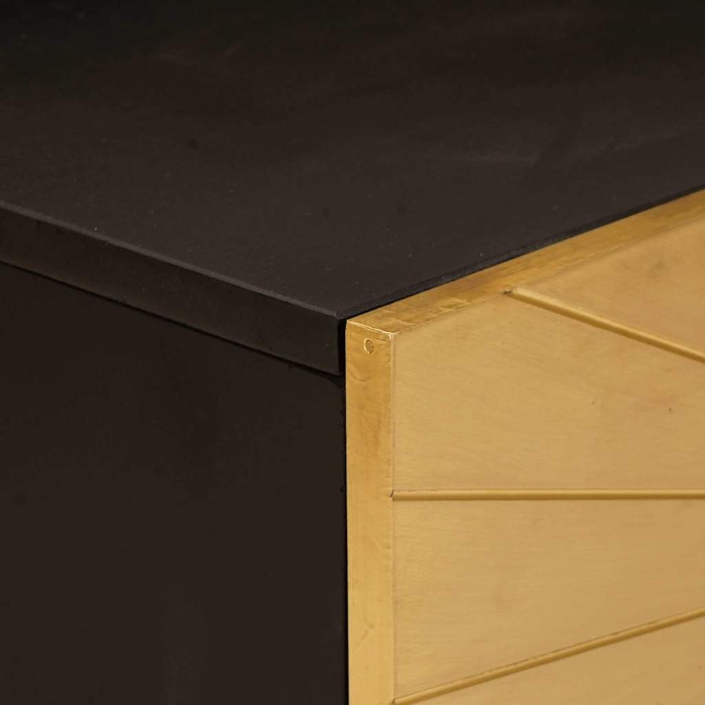 Coffee Table Black and Gold 100 x 54 x 40 cm Engineered Wood