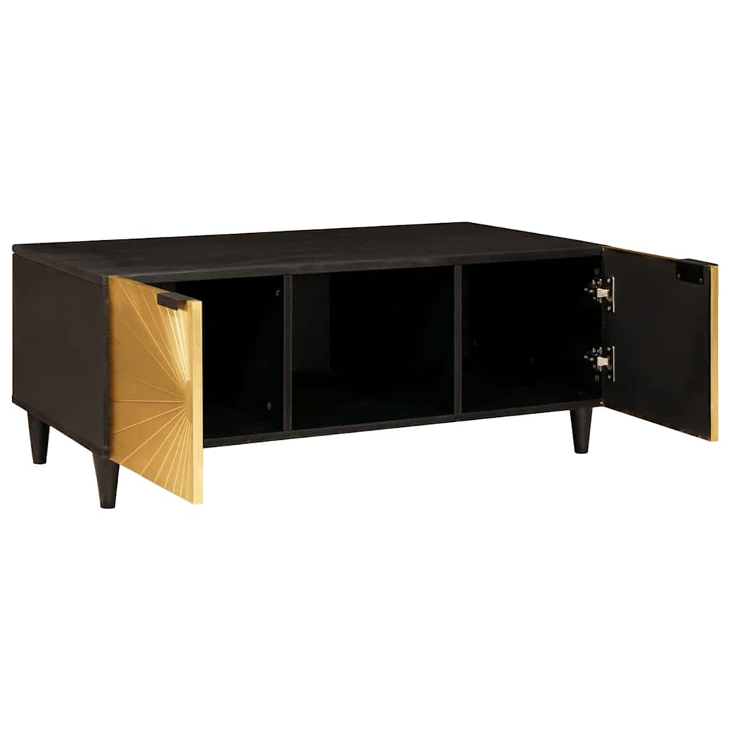 Coffee Table Black and Gold 100 x 54 x 40 cm Engineered Wood