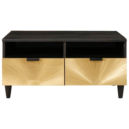 Coffee Table Black and Gold 40 x 33 x 46 cm Engineered Wood