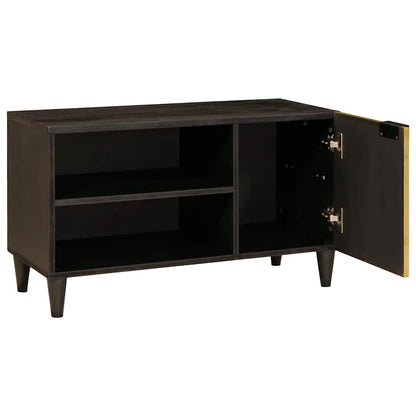 TV Cabinet Black and Gold 80 x 33 x 46 cm Engineered wood