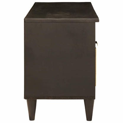 TV Cabinet Black and Gold 100 x 33 x 46 cm Engineered wood