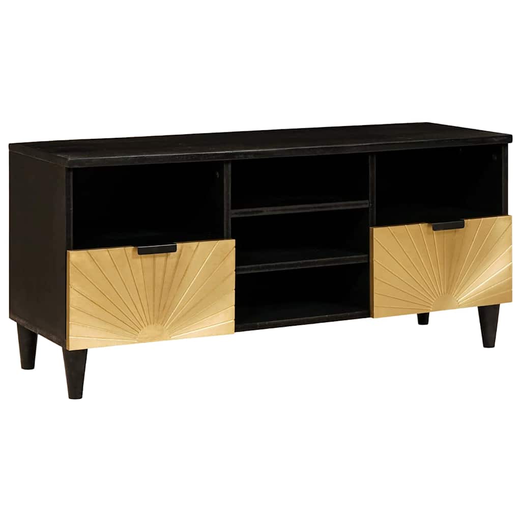 TV Cabinet Black and Gold 100 x 33 x 46 cm Engineered wood