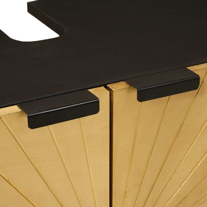 Sink cabinet Black and Gold 62 x 33 x 58 cm Solid Mango Wood