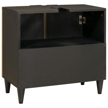 Sink cabinet Black and Gold 62 x 33 x 58 cm Solid Mango Wood