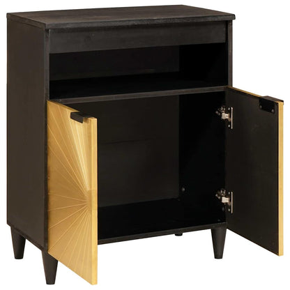Sideboard Black and Gold 60 x 33 x 75 cm Solid Mango Wood