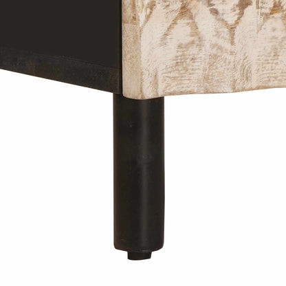 Bedside Cabinet White 40 x 33 x 46 cm Solid Mango Wood